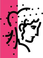 logotypen för det kvinnliga huvudet. linjär ikon av kvinna. platt vektor illustration. logotyp för skönhetssalong, studio, spa. abstrakt bild.