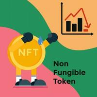 illustration vektorgrafik av icke-fungibel token med dåligt diagramvärde. perfekt för nft-design, nft-innehåll, nft-mall, etc. vektor