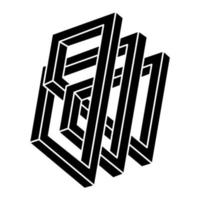 omöjlig form logotyp design, optisk illusion objekt. optisk konstfigur. geometri. vektor