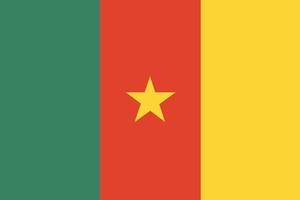 Kamerun-Flagge. offizielle Farben und Proportionen. Nationalflagge von Kamerun. vektor