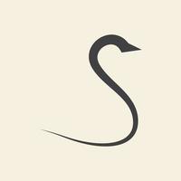 Buchstabe s einzigartige Form für Schwan Logo Vektor Symbol Symbol Grafik Design Illustration