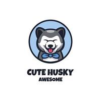 Illustrationsvektorgrafik von niedlichem Husky, gut für Logodesign vektor