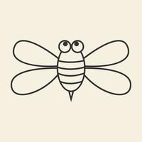djur insekt honungsbi linjer söt tecknad logotyp design vektor ikon symbol illustration