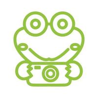 Frosch oder Kröte mit Kamera-Logo-Symbol-Vektor-Illustration vektor