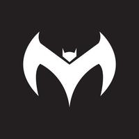 m brief mit fledermäusen form modern logo symbol symbol vektor grafik design illustration idee kreativ