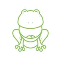 grüner Frosch lachen Logo Design Vektorgrafik Symbol Symbol Zeichen Illustration kreative Idee vektor