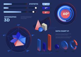 elegant 3d infographic element vektor uppsättning