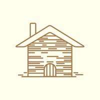 haus oder haus hütte holzlinie vintage einfaches logo vektor symbol illustrationsdesign