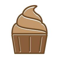 färgglad tårta välsmakande brun choklad logotyp vektor ikon illustration design