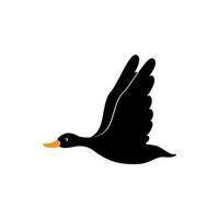 silhouette gans oder schwan modernes logo vektor symbol illustrationsdesign