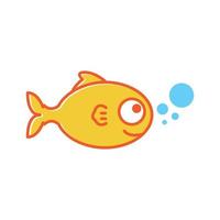 Tierische kleine Fische orange niedliche Cartoon-Logo-Design-Vektorsymbol-Symbolillustration vektor
