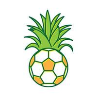 Linien Kunstball mit Ananas-Logo-Design-Vektor-Symbol-Icon-Illustration vektor