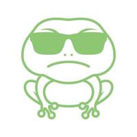 Cooler Frosch mit Sonnenbrille Logo Design Vektorgrafik Symbol Symbol Zeichen Illustration kreative Idee vektor