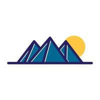 minimalistische Linie Umriss abstrakte Berge Dreieck Logo Vektor Symbol Illustration