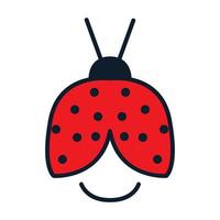Tier Insekt Käfer Lächeln Gesicht Logo Vektor Icon Illustration Design