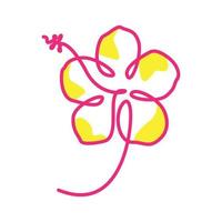 abstrakte bunte Linie Blume Hibiskus Logo Design Vektor Symbol Symbol Illustration