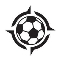 Ball Fußball mit Kompass Logo Vektor Symbol Icon Design Grafik Illustration