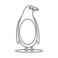 Linien Hipster Vogel Pinguin Logo Vektor Icon Illustration Design