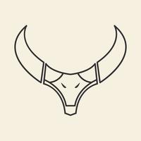 horn huvud buffel hipster linje skalle logotyp design vektor grafisk symbol ikon tecken illustration kreativ idé