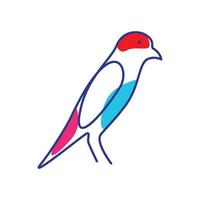 vogel kanarienvogel linie kunst moderne bunte logo design vektor symbol symbol illustration