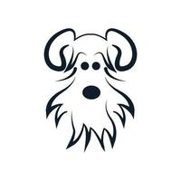 shih tzu hundegesicht niedlicher logo-design-cartoon vektor