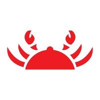 rote Krabbe modernes bewegliches Lebensmittelabdeckungslogo-Vektorsymbol-Illustrationsdesign vektor