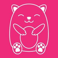 Linien niedliches Tier Hamster Cartoon Logo Vektor Icon Illustration Design