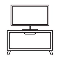 minimalistisk tabell med TV-linjer logotyp vektor symbol ikon design illustration