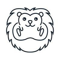 Tier-Hamster-Gesichtslinie süßes modernes Logo-Design vektor