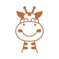 Baby-Giraffe-Lächeln-Kopfzeile niedliche Cartoon-Logo-Vektor-Illustration vektor