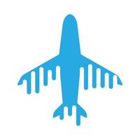 transport himmel flygplan resor tech siluett blå logotyp vektor ikon illustration design