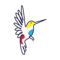 Linien abstrakte farbenfrohe Vogelfliege Kolibri Logo Vektor Symbol Icon Design Illustration