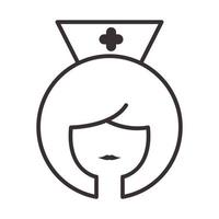 Frauen Kopfzeilen Krankenschwester Logo Vektor Symbol Icon Design Illustration