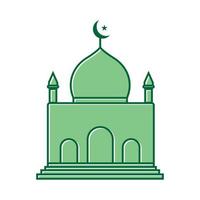einfache gebäudearchitektur moschee kuppellinie kultur modernes logo vektor symbol illustrationsdesign
