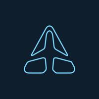 flygplan med triangel linje rundad logotyp ikon vektor illustration design