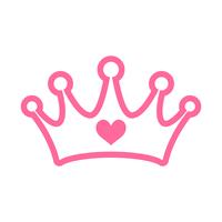 Rosa Girly Prinzessin Royalty Crown mit Herz-Juwelen vektor