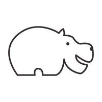 niedliche Baby Hippo Linien Logo Vektor Symbol Icon Design Illustration