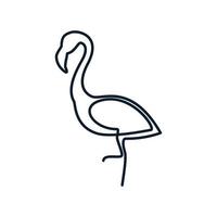 flamingo stå upp linje minimalistisk logotyp vektor illustration design