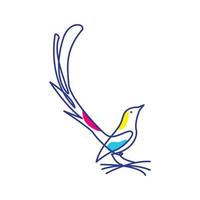 fåglar skata linjer färgglada logotyp design vektor symbol ikon illustration