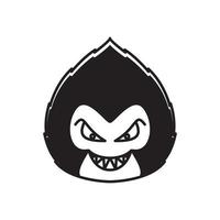 djurhuvud söt gorilla leende logotyp symbol ikon vektor grafisk design illustration