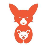 Kind Fuchs mit Mutter Logo Symbol Symbol Vektorgrafik Design Illustration vektor