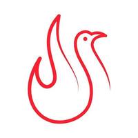 minimalistischer schwan mit feuer logo symbol symbol vektor grafik design illustration idee kreativ