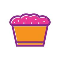 Abstrakter bunter Kuchen lecker rosa Linie Logo Vektor Icon Illustration Design