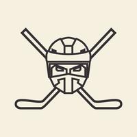cross stick hockey med rodret logotyp symbol ikon vektor grafisk design illustration idé kreativ