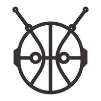 basket robot linjer logotyp hipster vektor