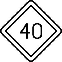 40 hastighetsbegränsning ikon stil vektor