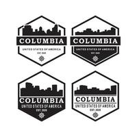 columbia skyline silhuett vektor logotyp