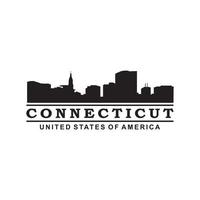 Connecticut-Skyline-Silhouette-Vektor-Logo vektor