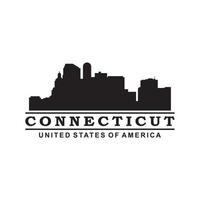 Connecticut-Skyline-Silhouette-Vektor-Logo vektor