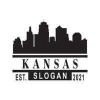 kansas skyline silhuett vektor logotyp